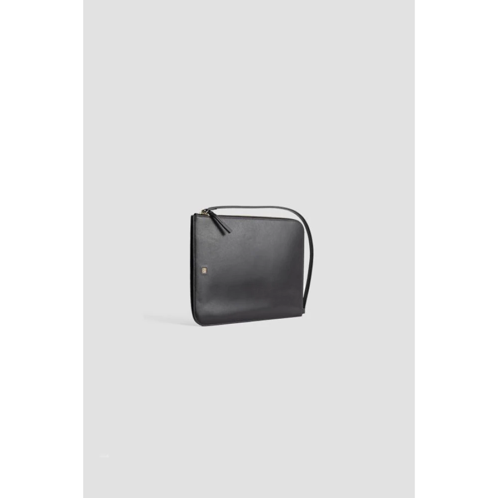 TotêMe Zwarte Leren Pouch Met Ritssluiting Black Dames