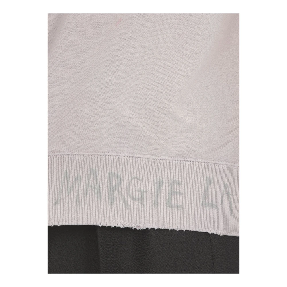 Maison Margiela Katoenen sweatshirt met logodetail Purple Heren
