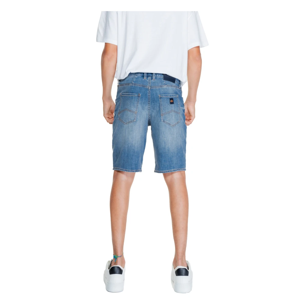 Armani Exchange Blauwe Katoenen Shorts met Ritssluiting Blue Heren