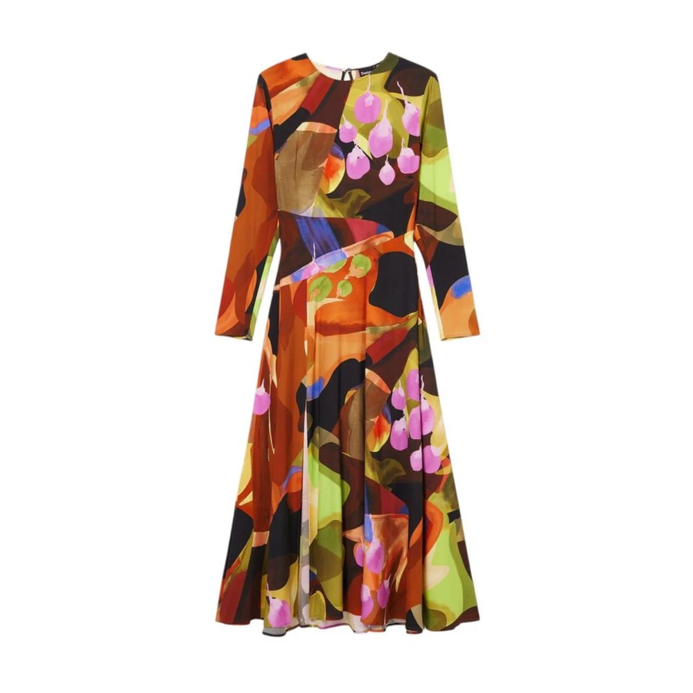 Desigual Elegante Viscose Jurk met Elastaanmix Multicolor Dames