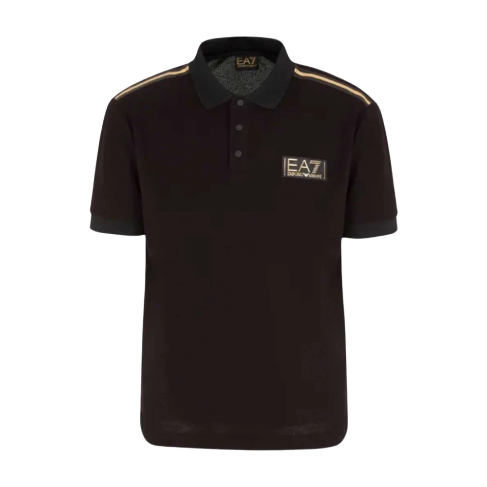 Emporio Armani EA7 Zwart Logo Polo Shirt Black Heren