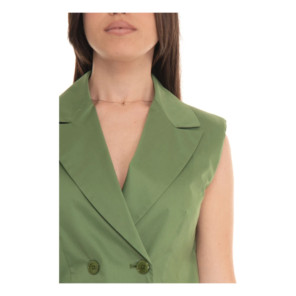Pennyblack Lang Vest met Middenachtersplit Green Dames