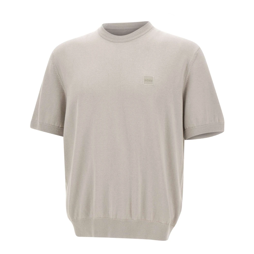 Hugo Men's Gray Round-Neck Knitwear, S, Kanacho