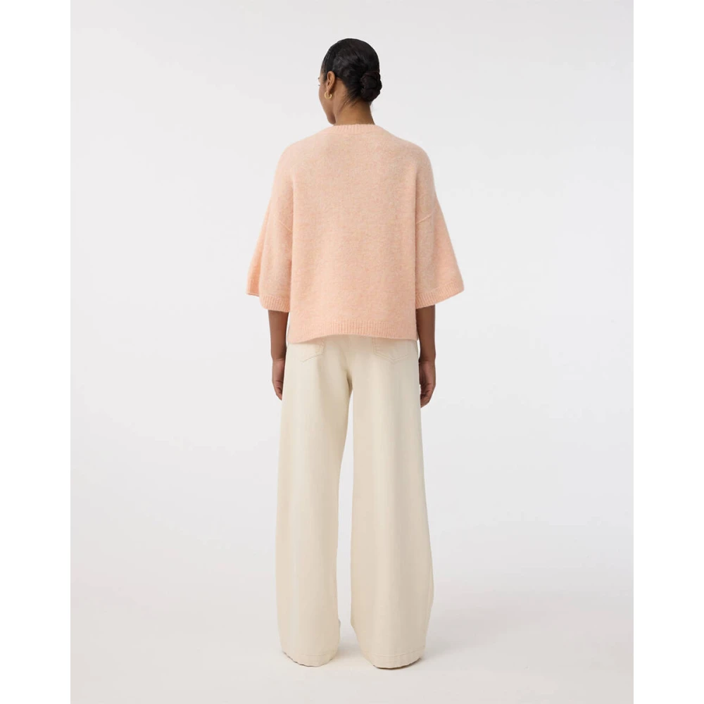 Knit-ted Maan Stijlvolle Broek Beige Dames