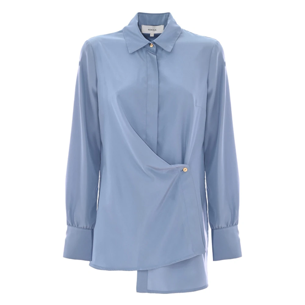 Kocca Lange mouwen shirt met asymmetrisch design Blue Dames