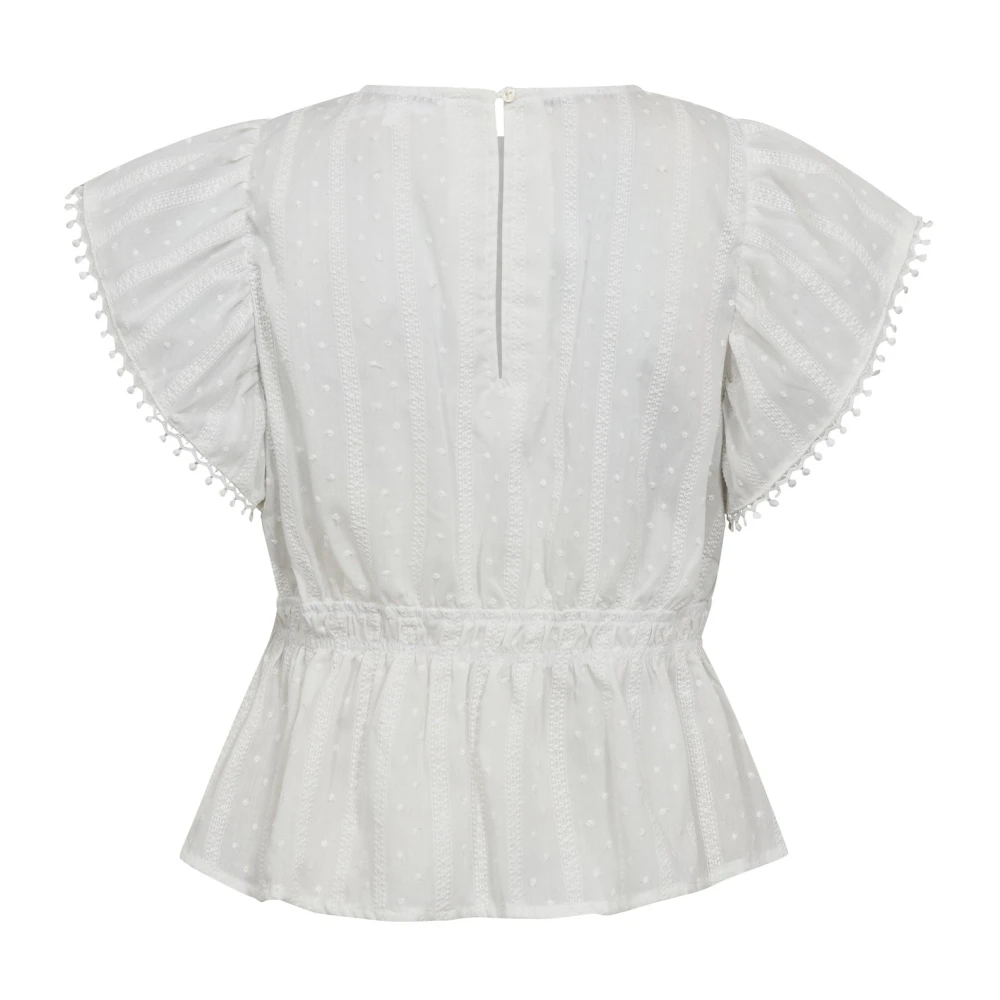 Co'couture Women's White Blouses, Xs, Frill Top In
