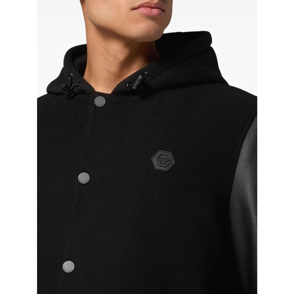 Philipp Plein Zwarte Jas voor Mannen Black Heren