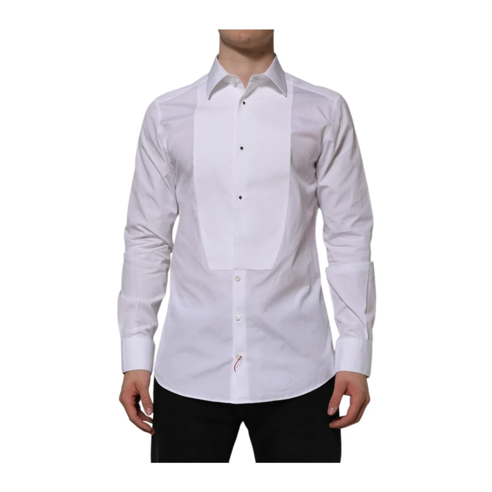 Dolce & Gabbana Men's White Formal Shirts, Xs, Cotton Poplin Formal Shirt