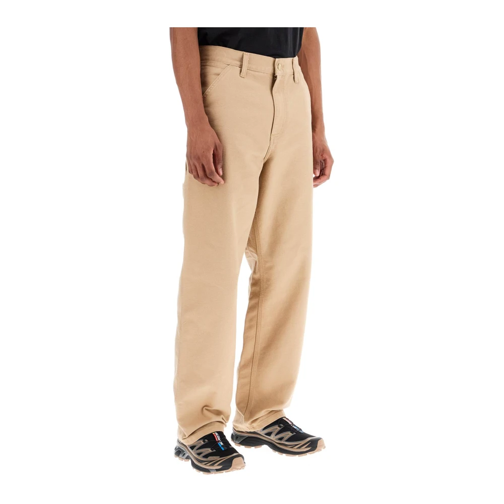 Carhartt WIP Canvas werkbroek met zakken Beige Heren