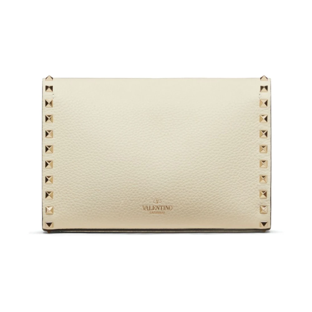 Valentino Garavani Rockstud Leren Schoudertas Beige Dames