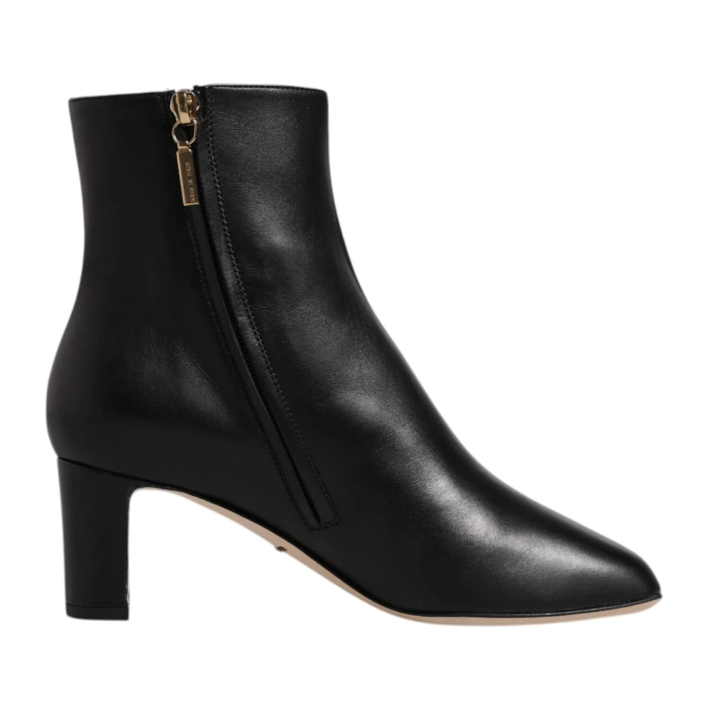 Dolce & Gabbana Damen Schwarz E Lederstiefel Mit Seitlichem Reißverschluss