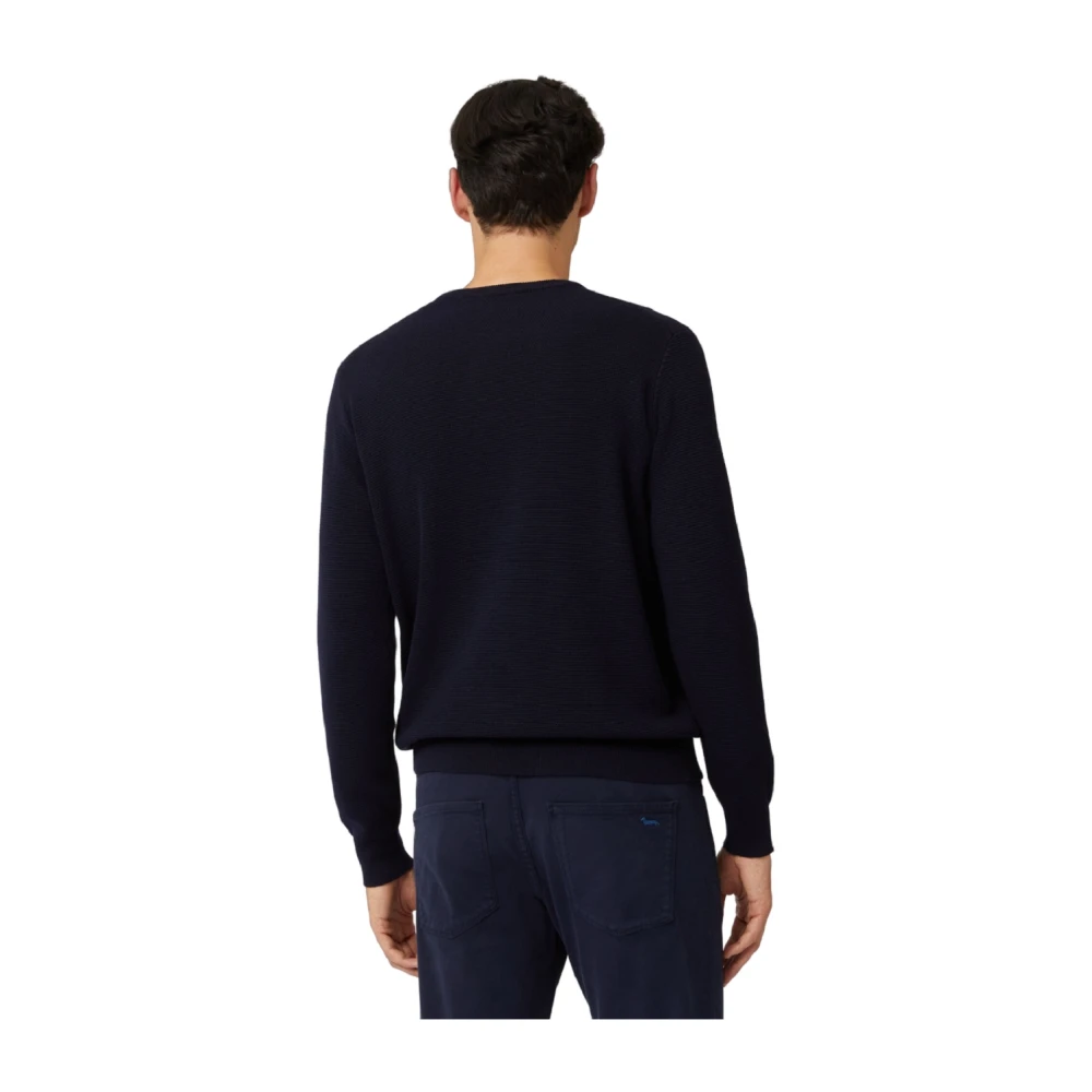 Harmont & Blaine Blauwe Crew Neck Wollen Trui Blue Heren