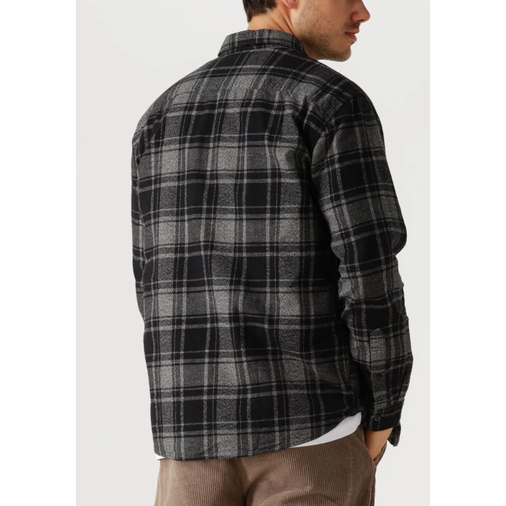 Selected Homme Flanellen Mix Shirt voor Moderne Mannen Black Heren