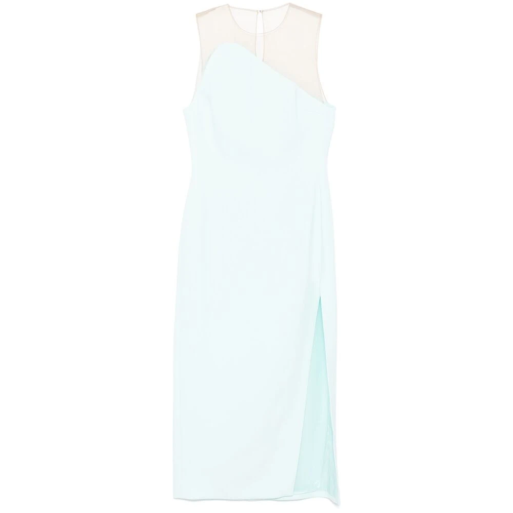 David Koma Blauwe Bodycon Jurk met Tule Paneel Blue Dames