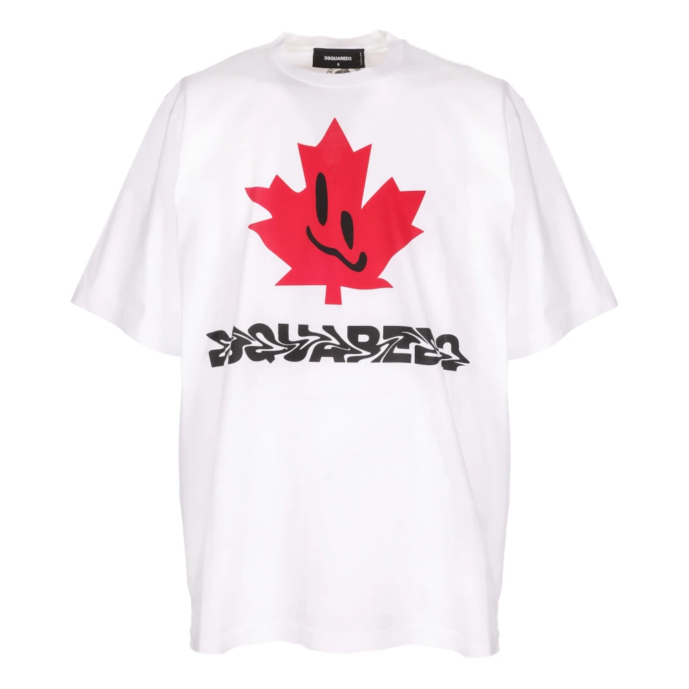 Dsquared2 Iconische Logo Print Crewneck T-Shirt White Heren