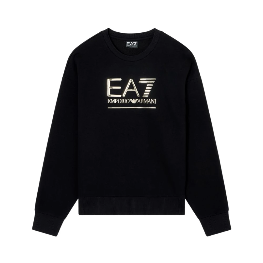 Emporio Armani Ea7 Vrouw Zwart Visibility Katoenmix Sweatshirt