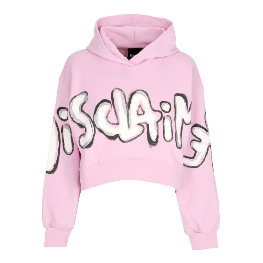 Disclaimer Women's Pink Crop Hoodie Sweatshirt 100% Cotton - Hoodies - M - Sweatshirts & Hoodies