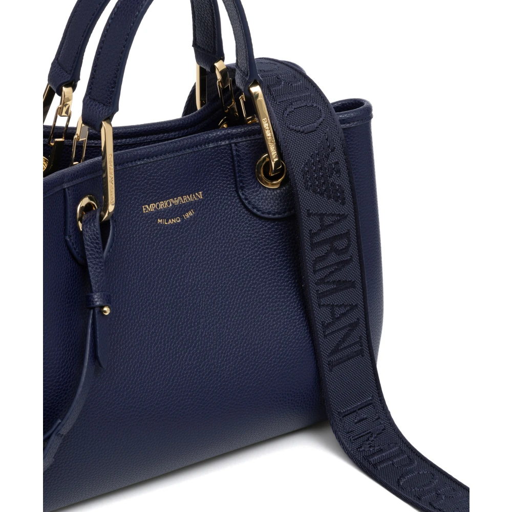 Emporio Armani Verstelbare Band Handtas met Magneetsluiting Blue Dames