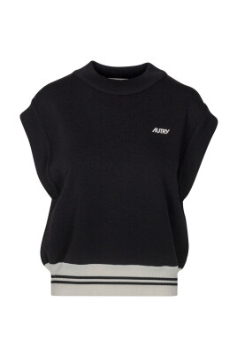 gilet-tricot-sans-manches-logo-brode