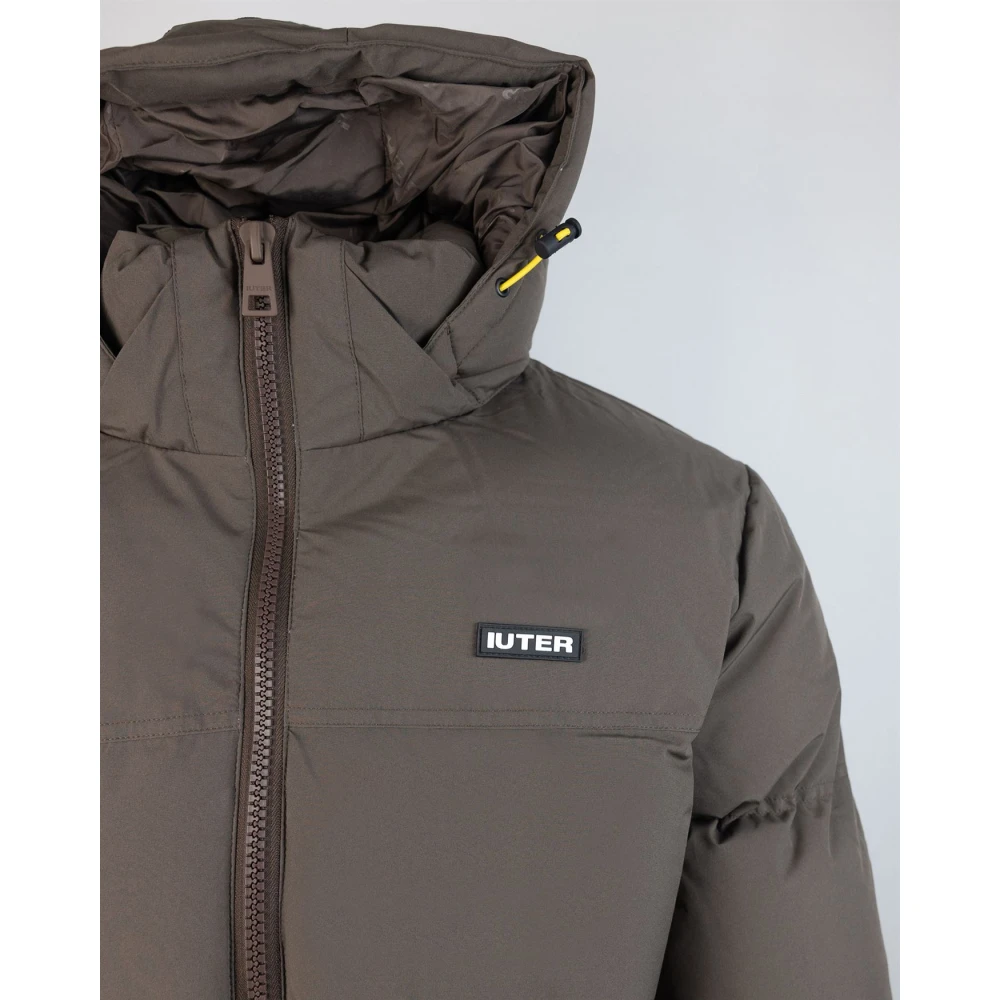 Iuter Bruine Waterdichte EcoDown Hoodiejas Brown Heren