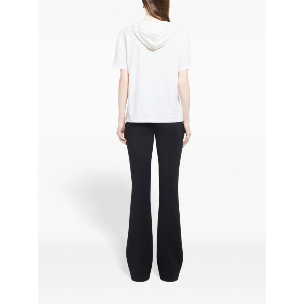 Courrèges Witte Hooded Katoenen T-shirt White Dames