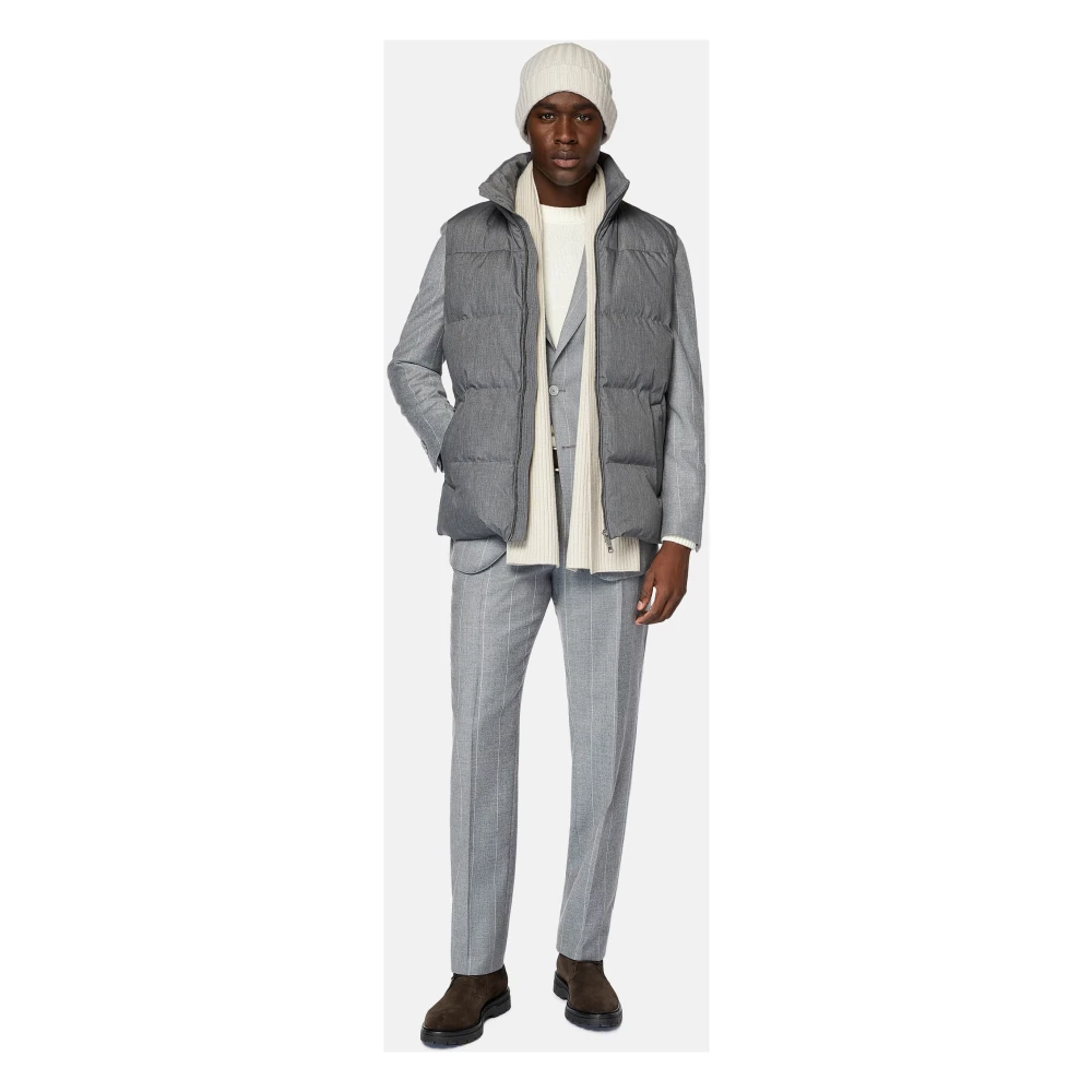 Boggi Milano Gilet van technische stof met ganzen dons Gray Heren