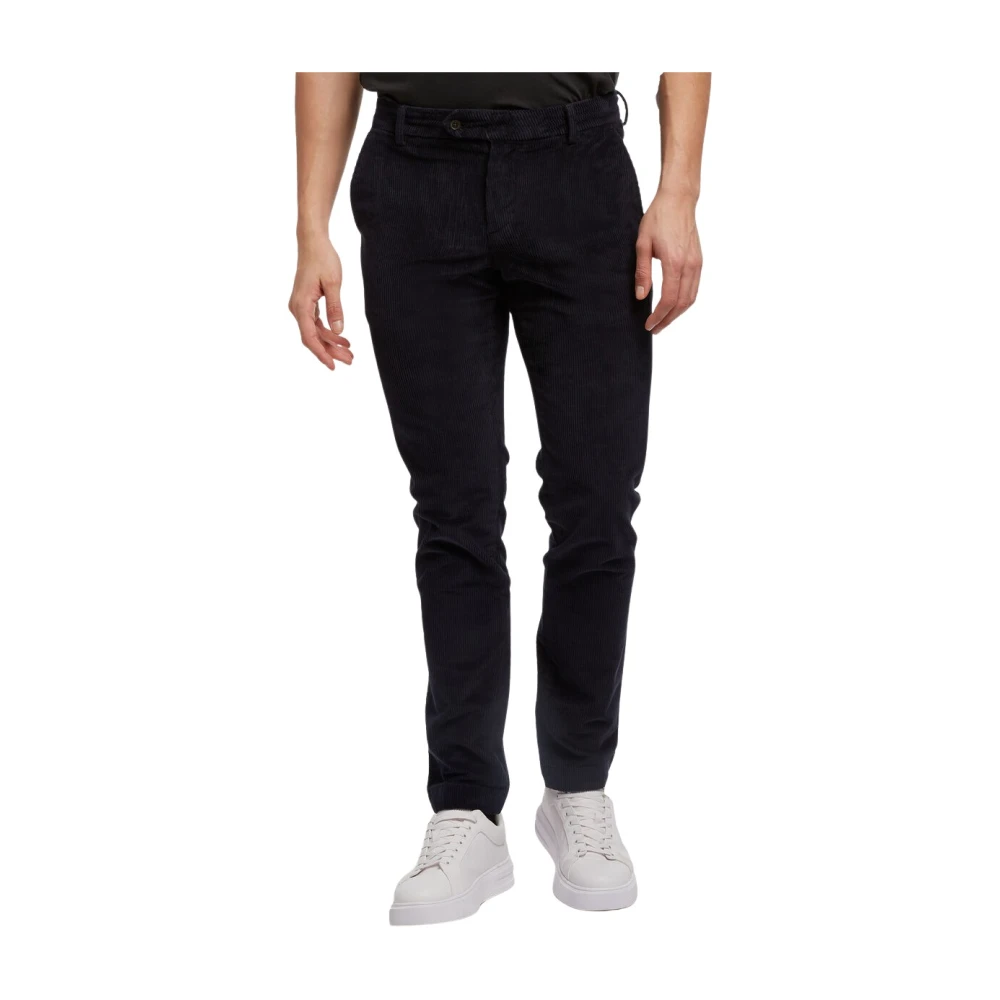 Brooks Brothers Blue Slim-Fit Trousers, Male, W33, Cotton Corduroy Trousers