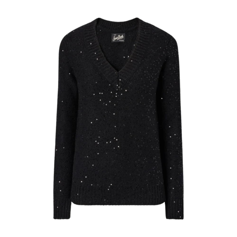 Mc2 Saint Barth Women's Black Jumpers For Men - V-Neck Knitwear - M - Knitwear