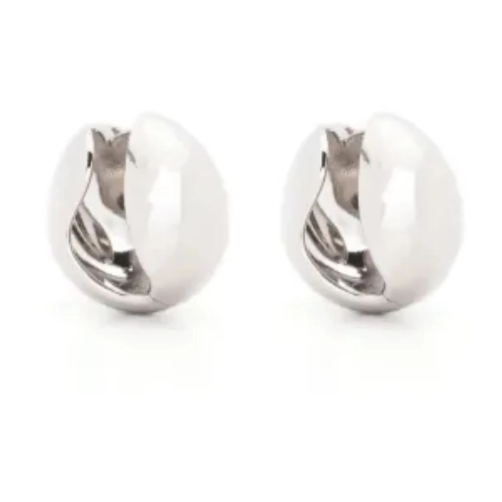 Coperni Women's Gray Xl Logo Creole Earrings - Earrings - One Size - Accessories