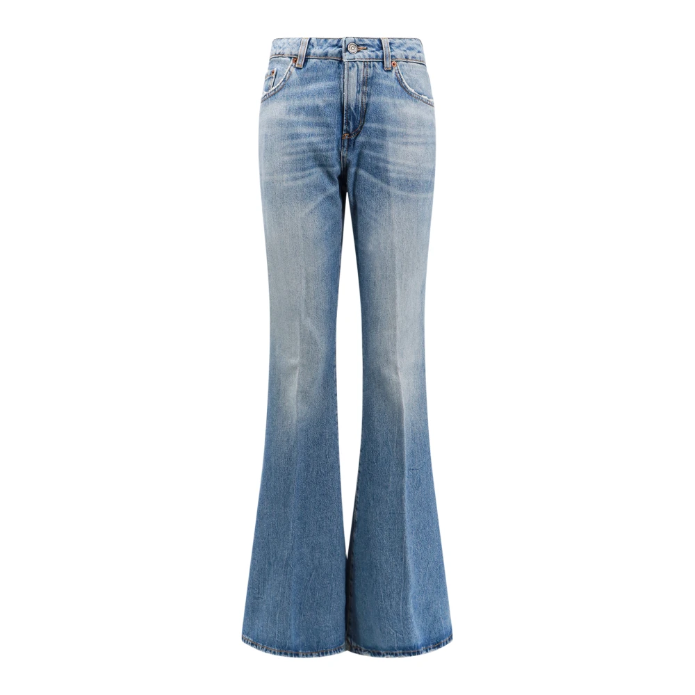 Haikure Flared Jeans met Gebruikt Effect Blue Dames