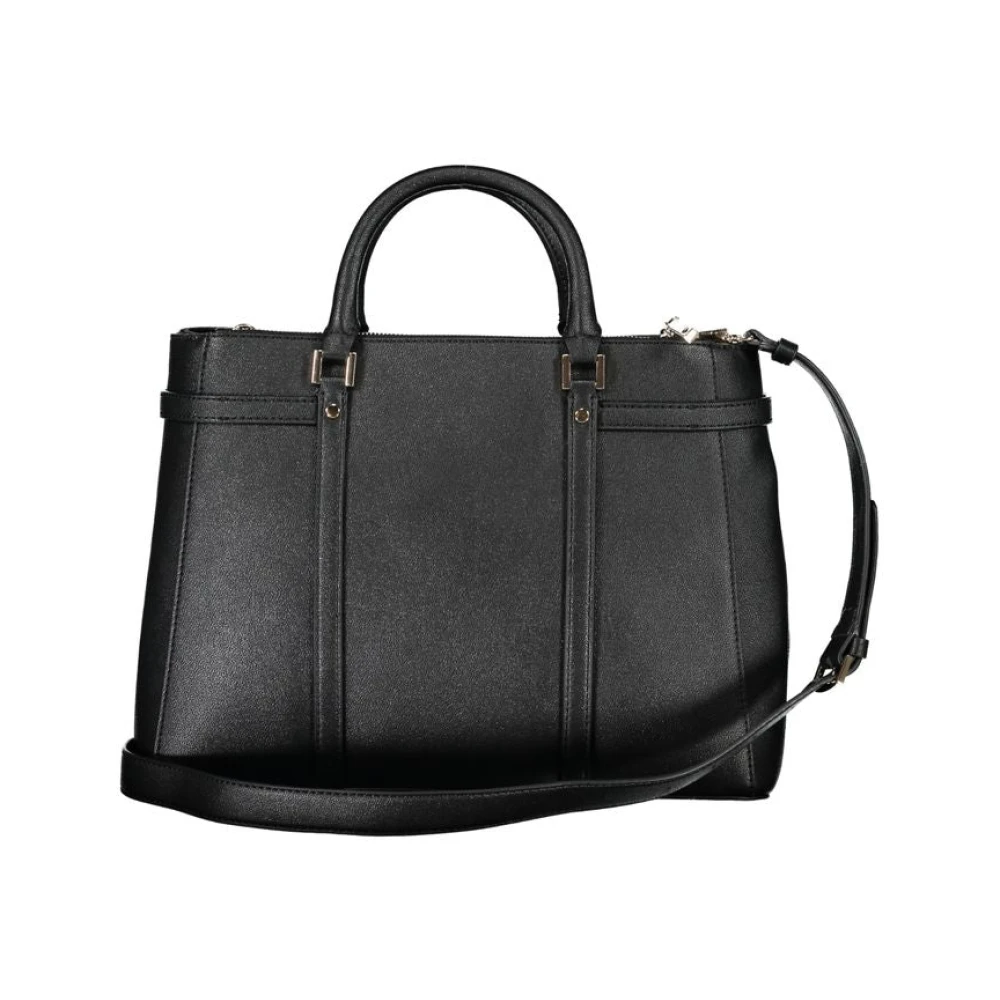 Guess Zwarte polyethyleen handtas met verstelbare schouderband en meerdere compartimenten Black Dames