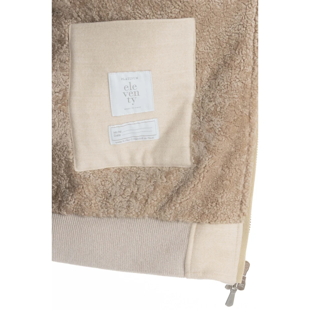 Eleventy Zachte Touch Dubbele Rits Jas Beige Heren