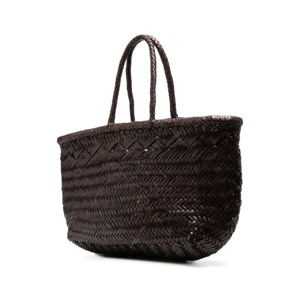 Dragon Diffusion Bruin Leren Geweven Tote Tas Brown Dames