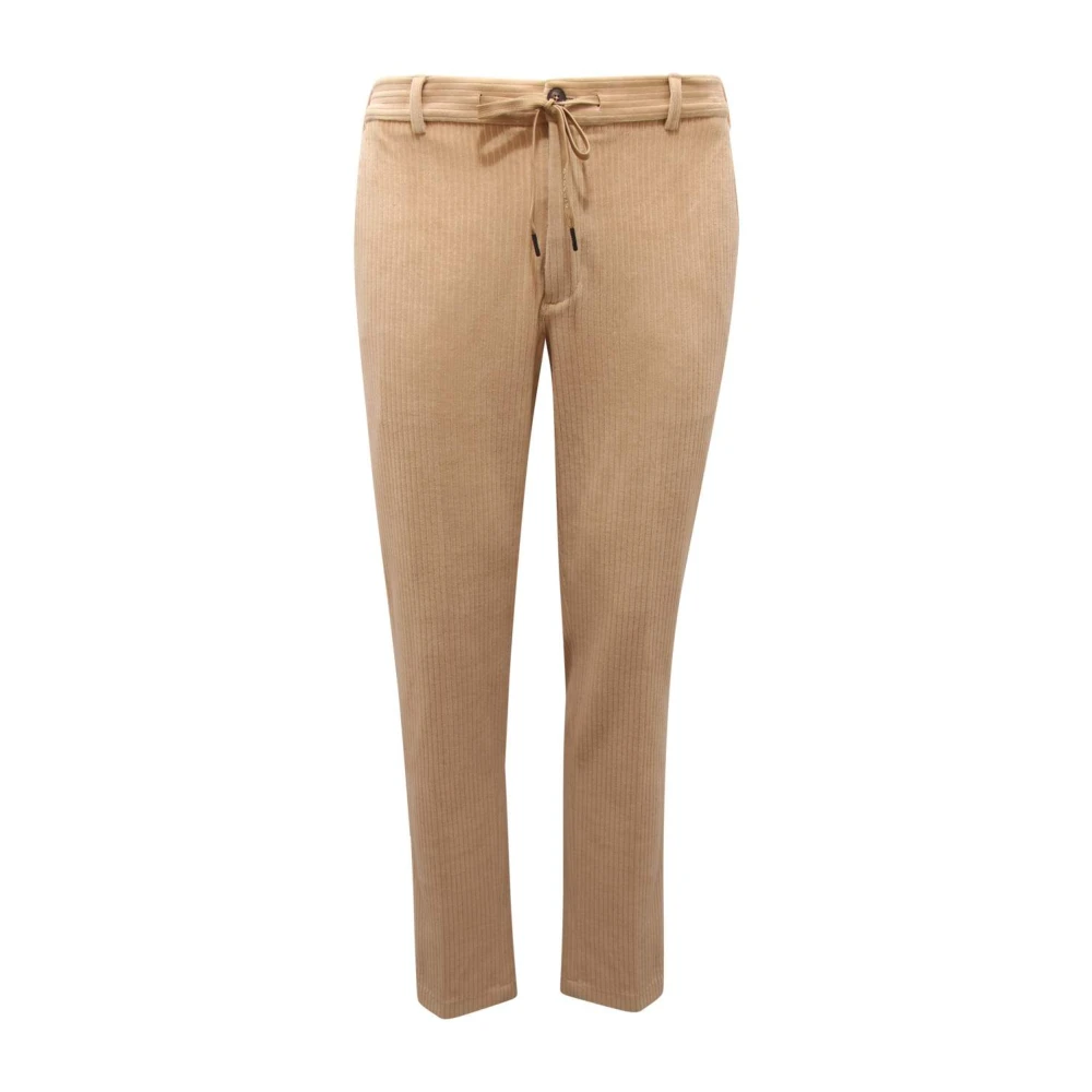 Circolo 1901 Men's Beige Chinos, M, Velvet Trousers Corduroy Drawstring Model