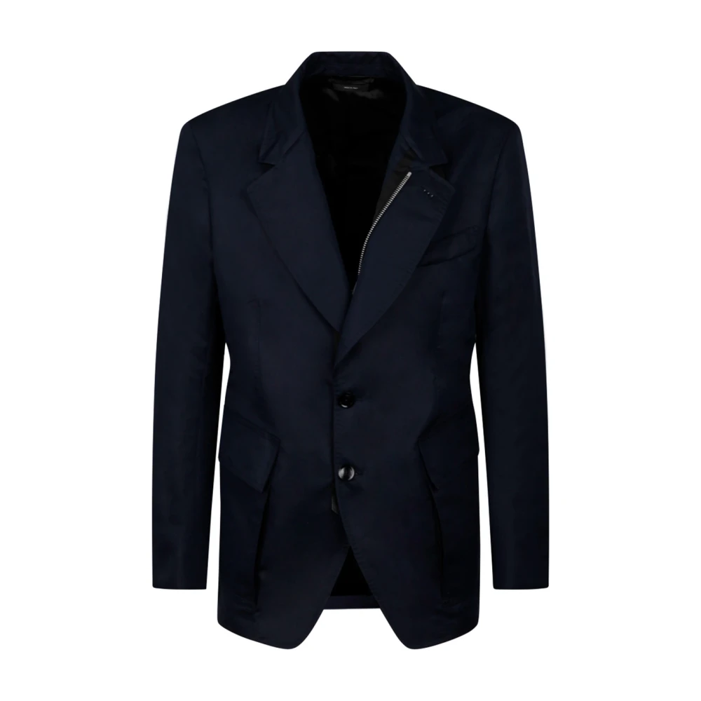 Tom Ford Men's Blue Single-Breasted Jacket - Blazers - Xl - Jackets