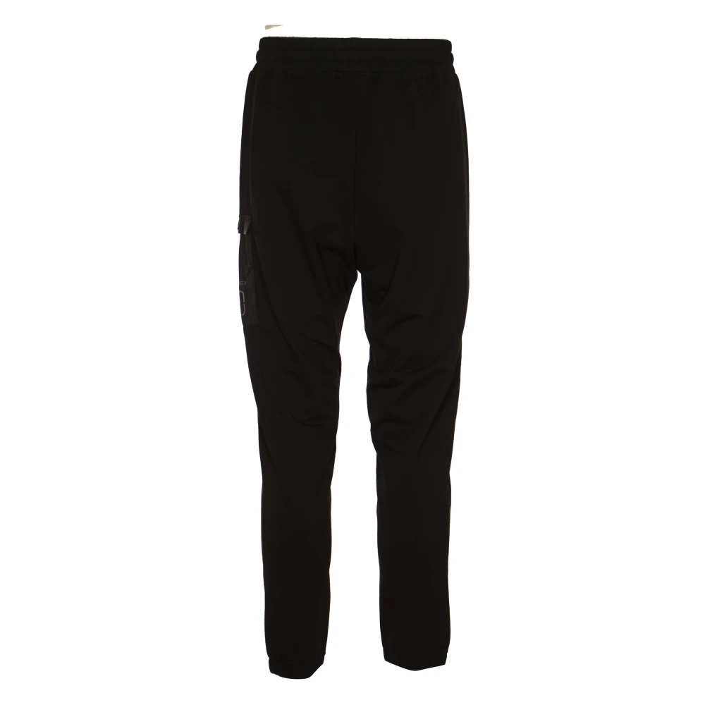 C.P. Company Cargo Sweatpants in Zwart Stretch Fleece Black Heren