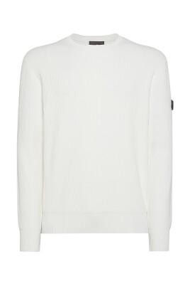 white-crewneck-sweater
