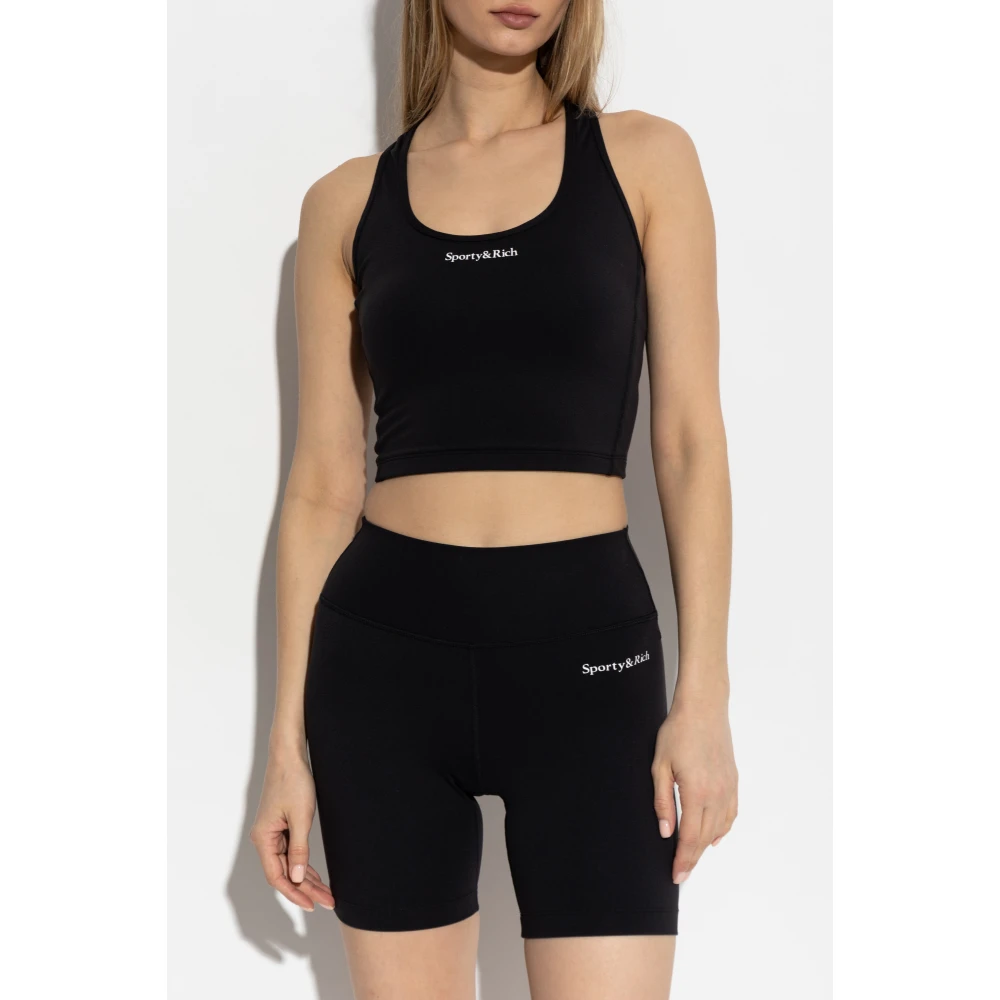 Sporty & Rich Top uit de Core-collectie Black Dames