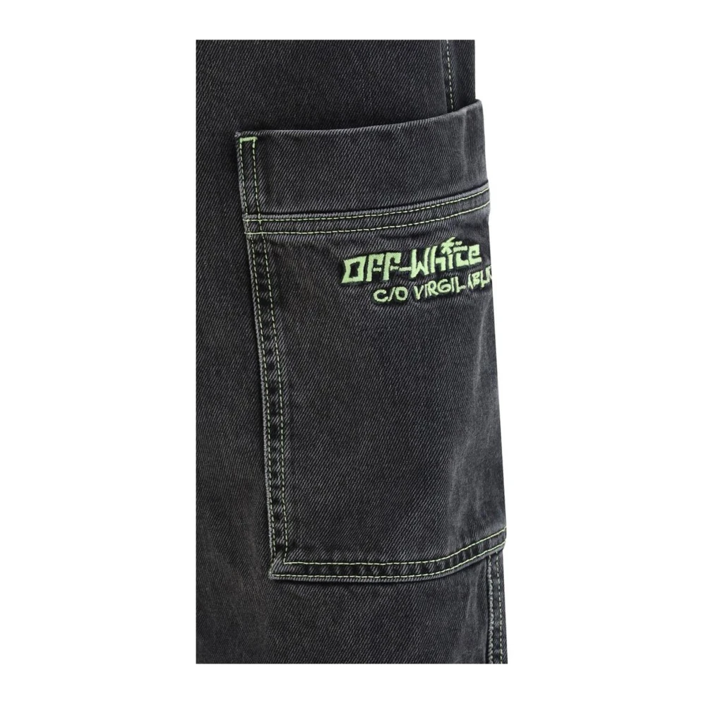 Off White Cargo Jeans met zijzakken Black Heren
