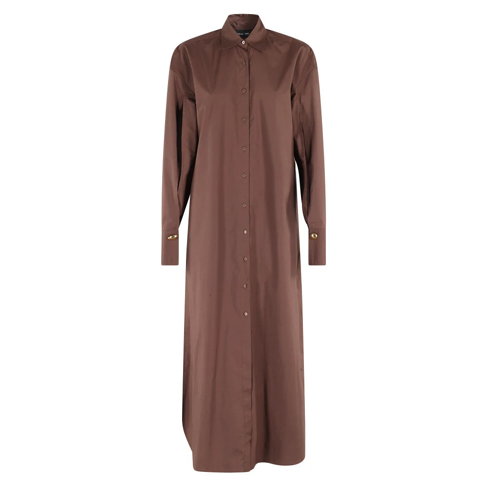 Federica Tosi Blouse met open mouwen van stof Brown Dames