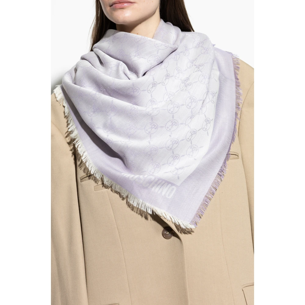 Moschino Sjaal met lurex draad Purple Unisex