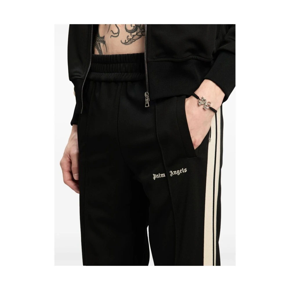 Palm Angels Zwarte Twee-Tinten Logo Print Shorts Black Heren