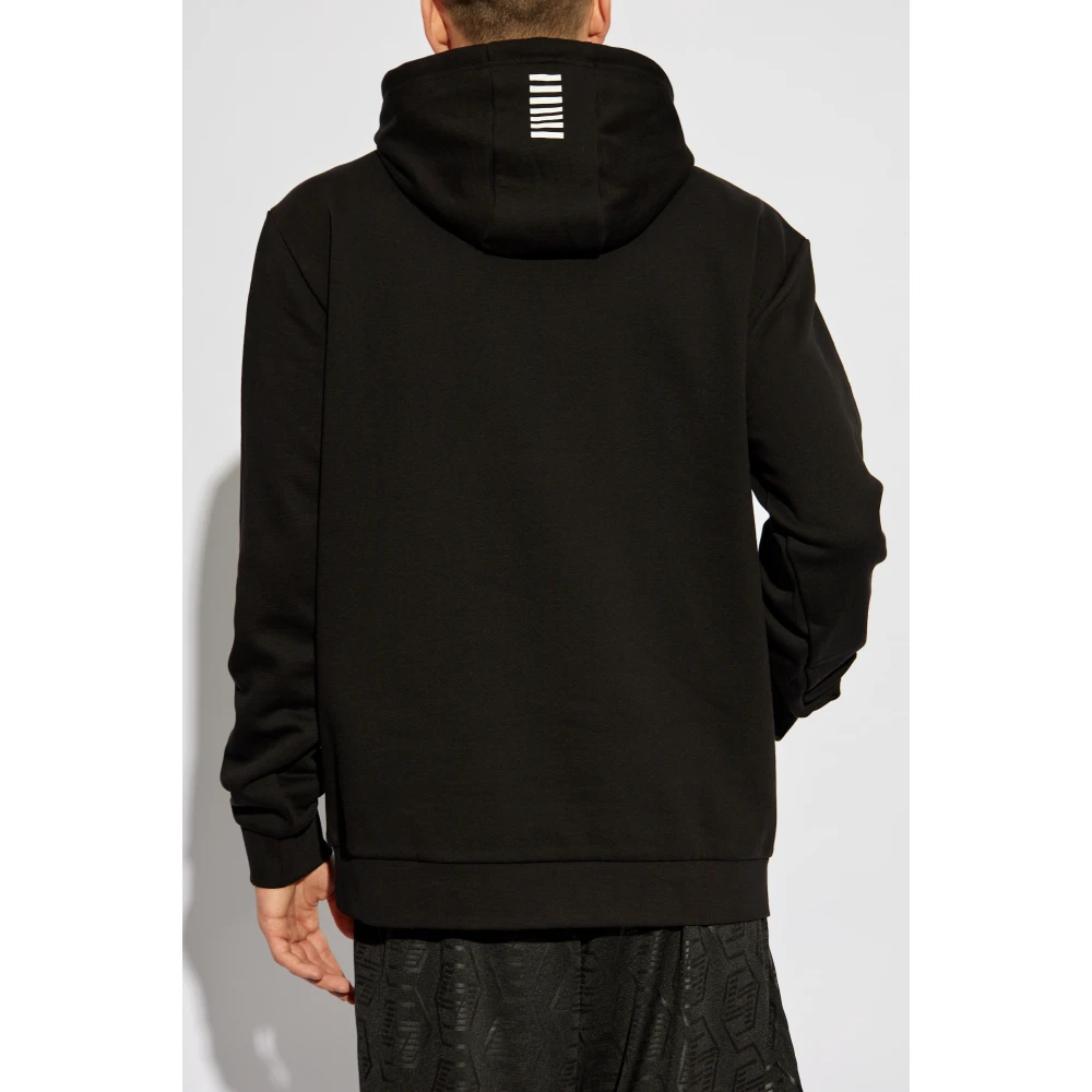 Emporio Armani EA7 Sweatshirt met logo Black Heren