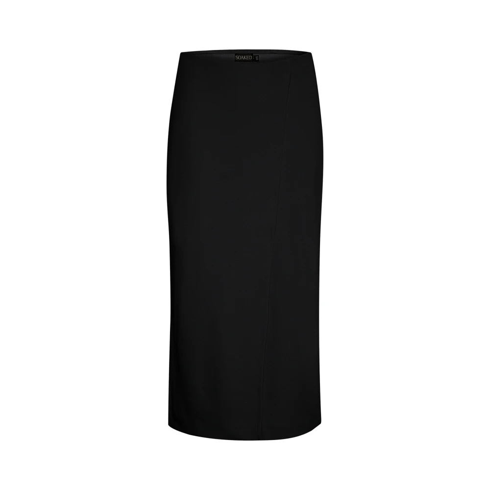 Soaked in Luxury Elegante Zwarte Rok Slim-Fit Klassieke Stijl Black Dames