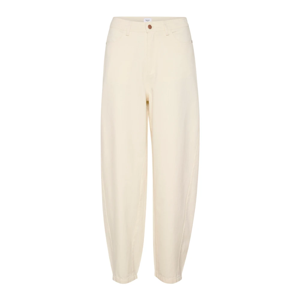 Saint Tropez Wijde Pijp Jeans Ice Beige Dames