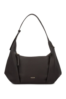 Läder Hobo Bag med Sidofickor