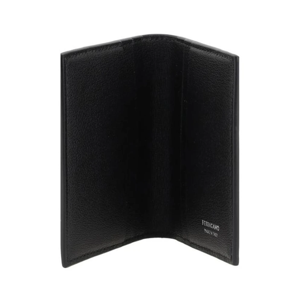 Salvatore Ferragamo Monogram Leren Kaarthouder met Meerdere Slots Black Heren