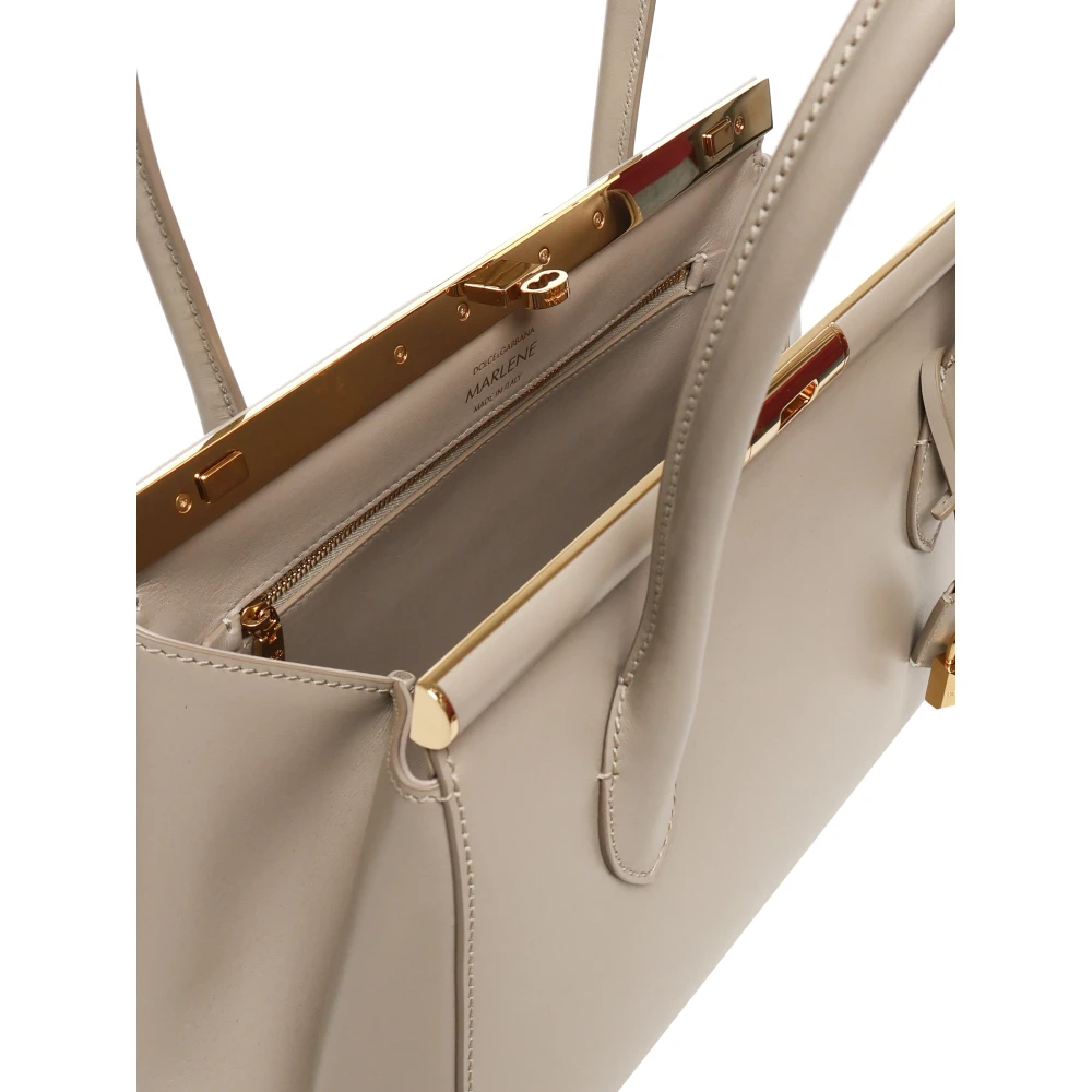 Dolce & Gabbana Marlene Tas in Beige Palmellato Leer Beige Dames