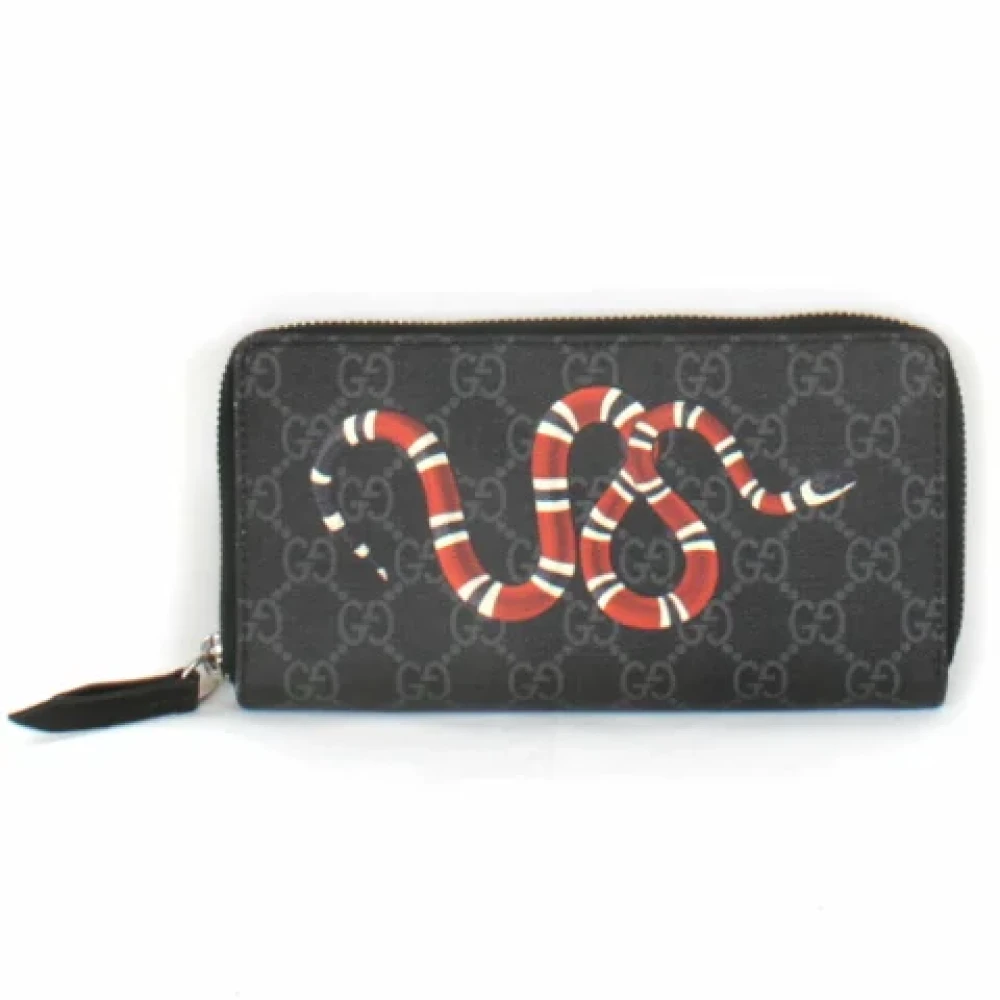 Gucci Vintage Pre-owned Canvas wallets Black Dames