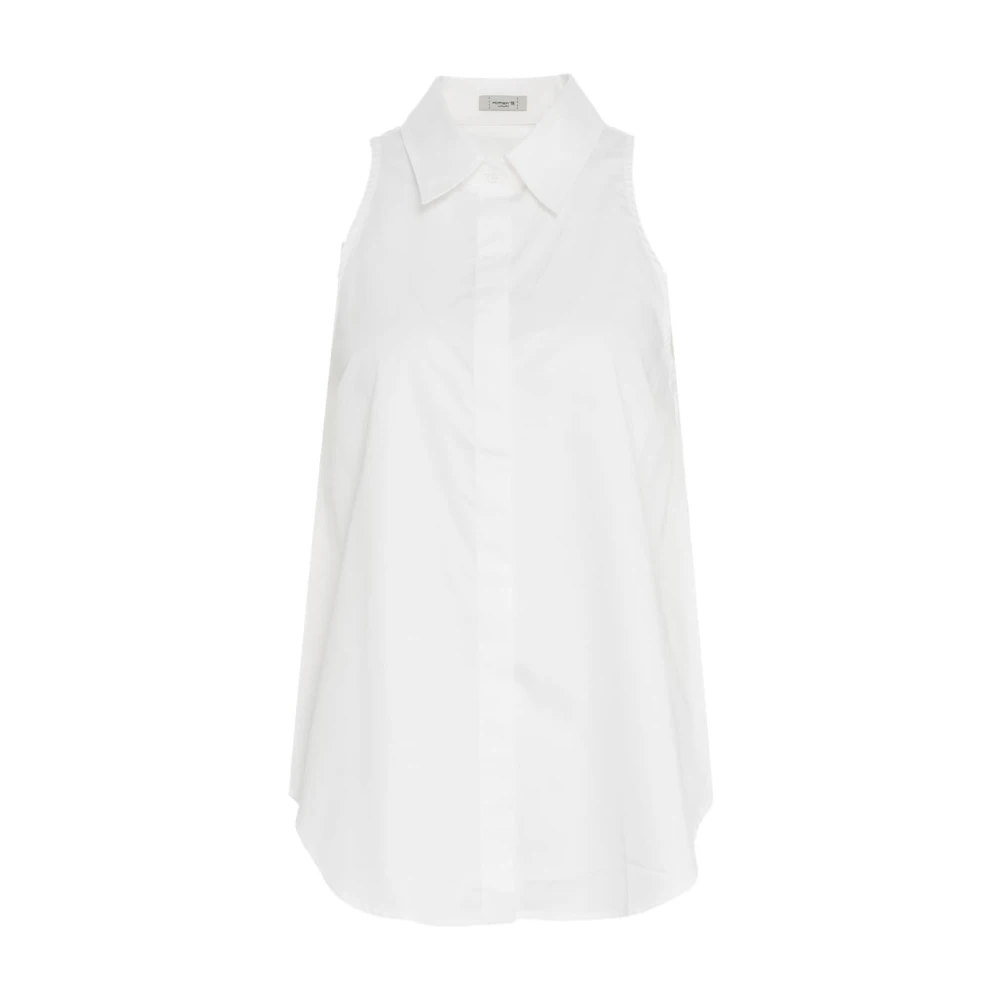 Himon's Vit Ärmlös Blus Elegant Stil White, Dam